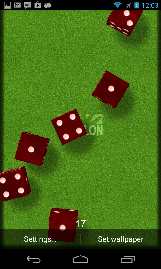 3d Dice Live Wallpaper Android Apps On Google Play