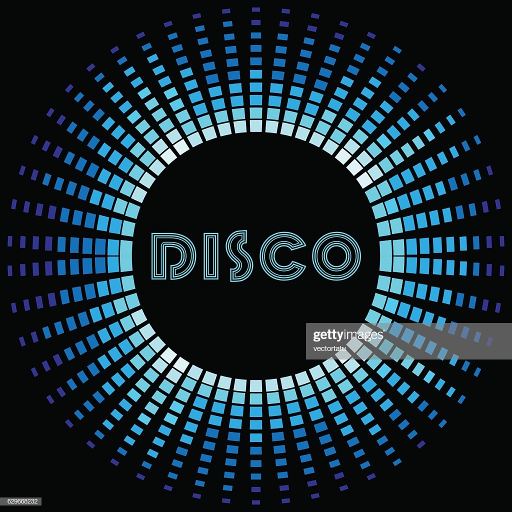 Retro Disco Background With Soundwave Frame Stock Illustration