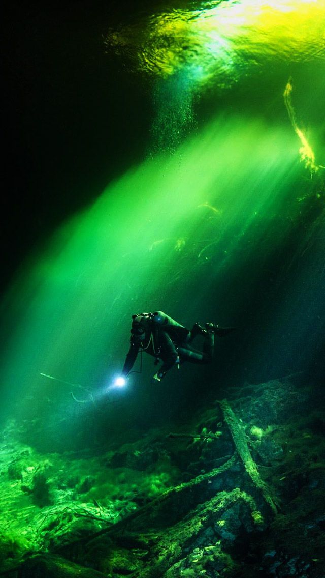 Dive Under Water World iPhone 5s Wallpaper Underwater