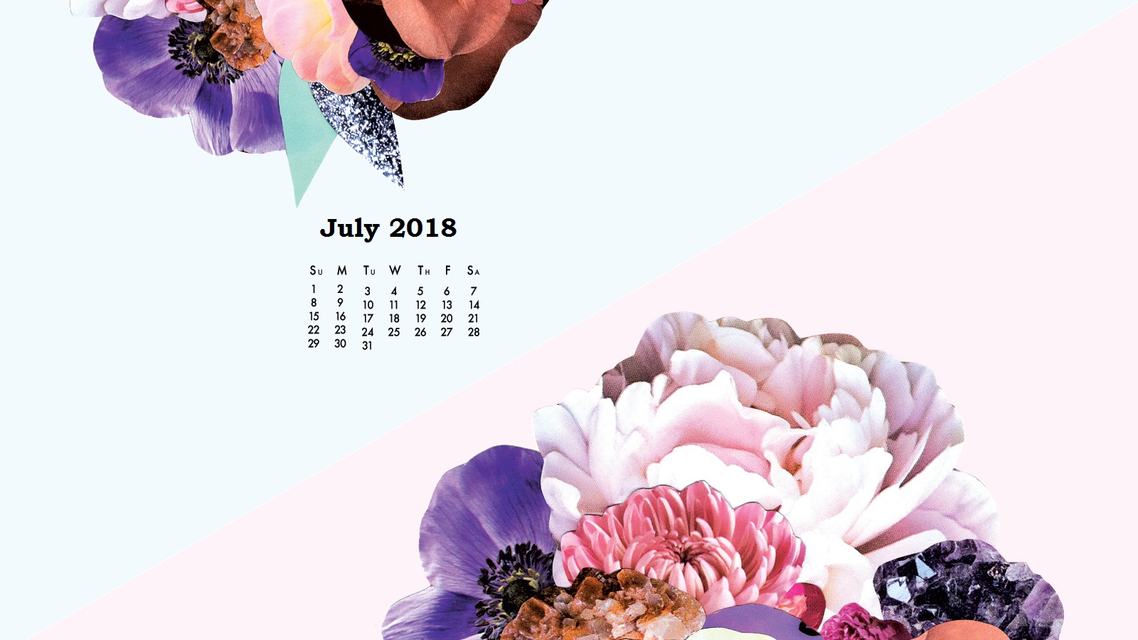 Download July 2018 HD Wallpaper Calendar Calendar 2019 [1600x900 1600x900