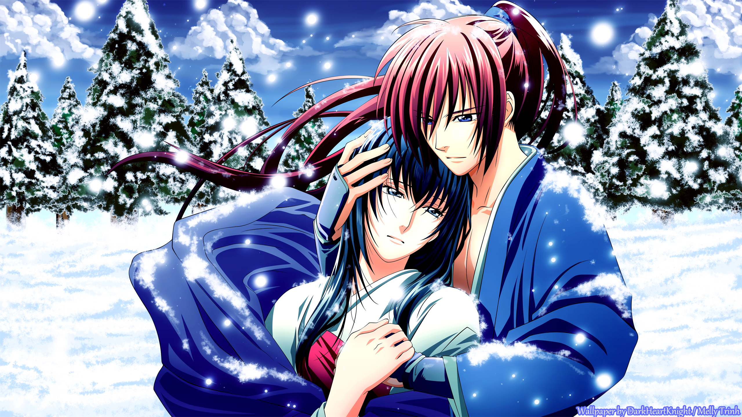 Rurouni Kenshin Vector Art Mood Love Romance Winter Snow