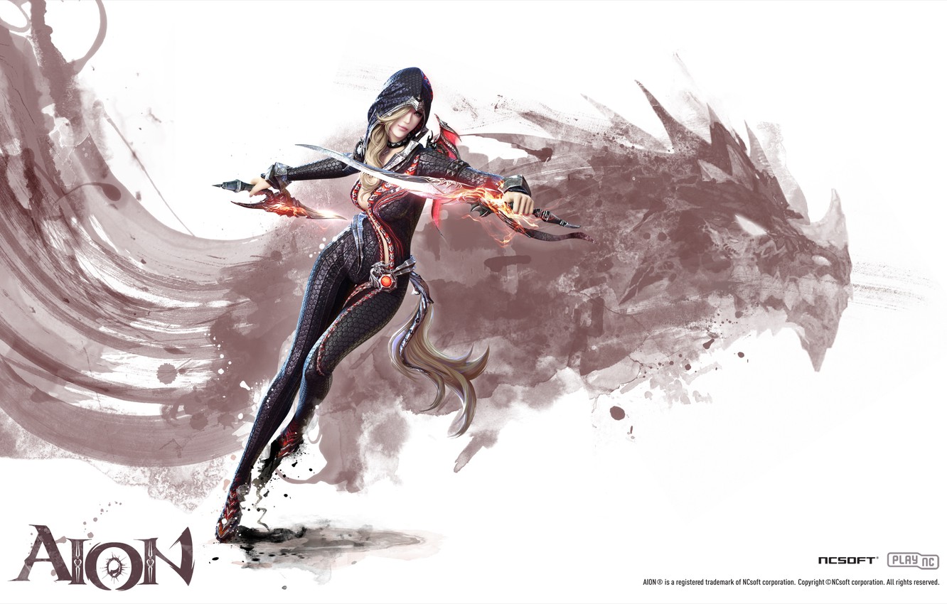 Wallpaper Girl Aion Assassin Swords Ncsoft The