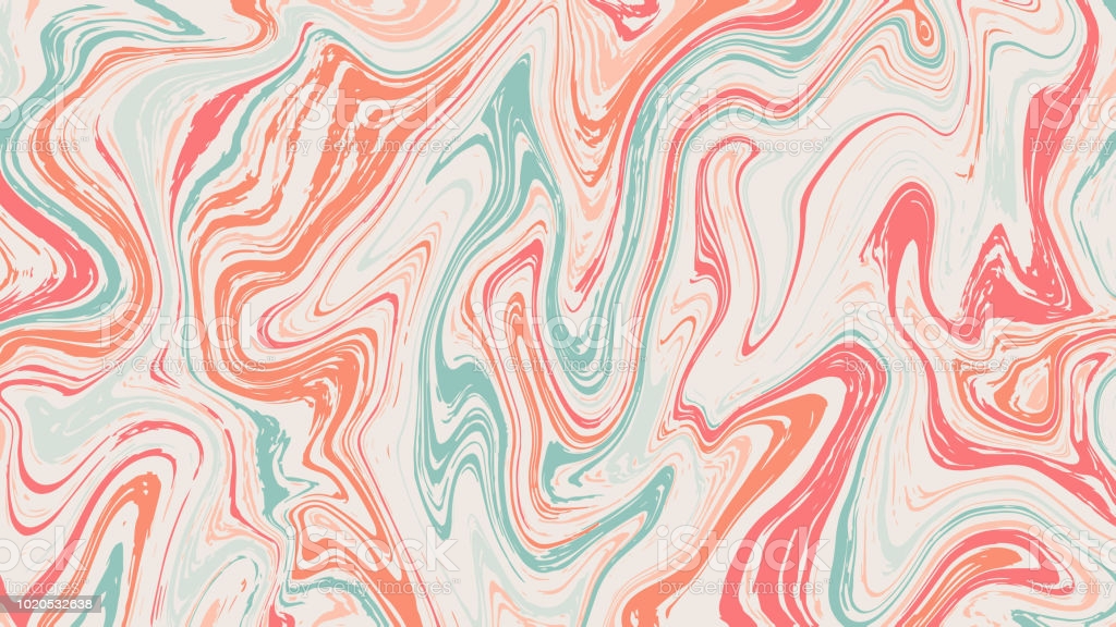 Turquoise And Peach Colour Mixmarble Texture Horizontal