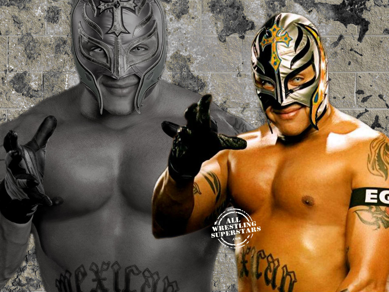Mexican American Professional Wrestler Rey Mysterio In A Pose With His