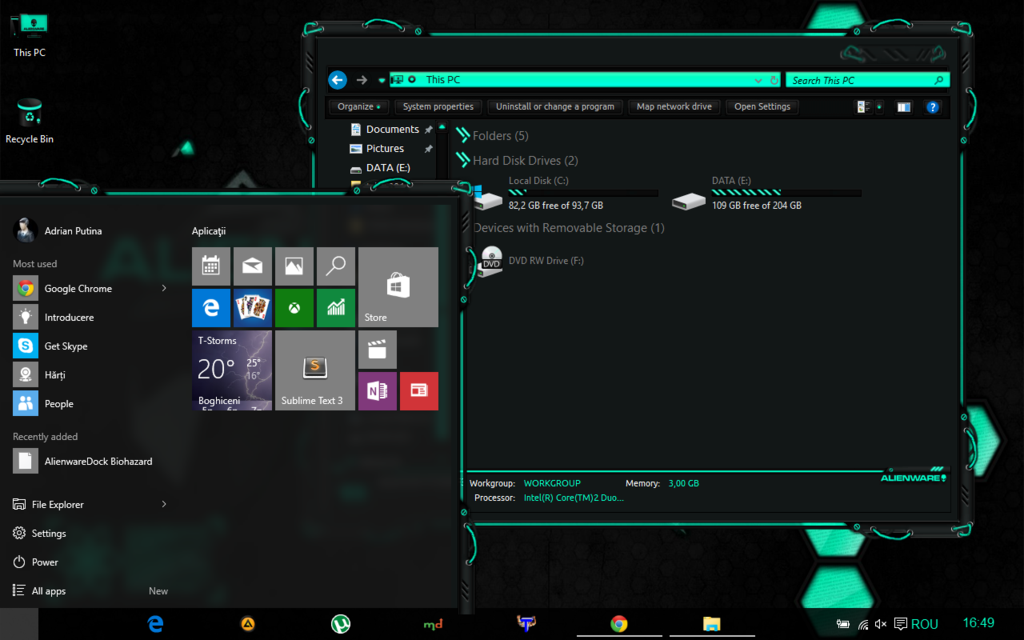 Windows 10 build 10162 with Alienware Eclipse by drakulaboy on