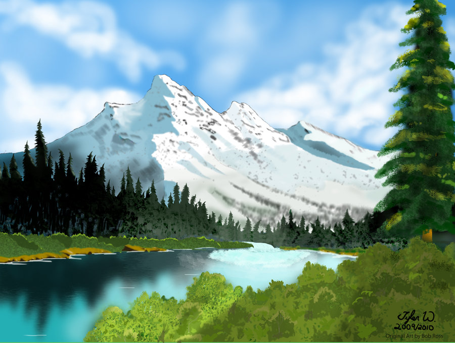 Bob Ross Digital Painting By Tylermirage