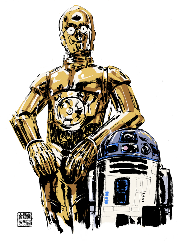 C3po And R2d2 By Inkskratch