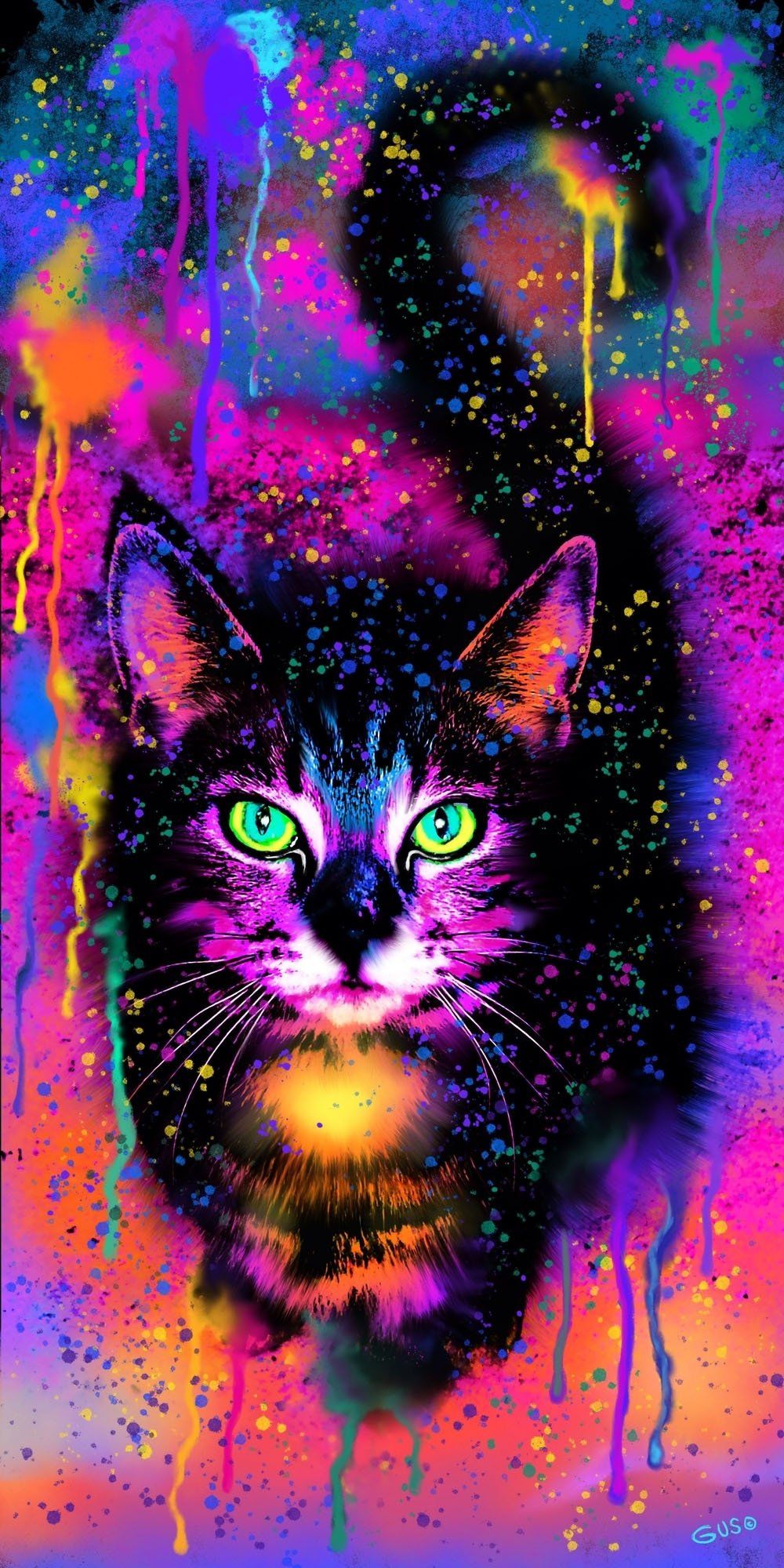 Rainbow Painted Tabby Cat Diamond Painting Kit Full Drill In