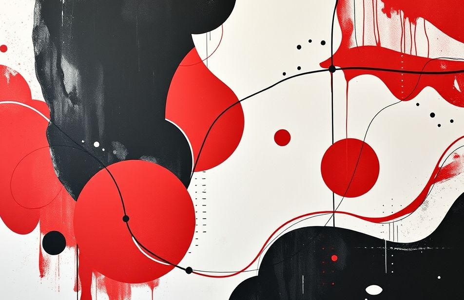 Red Black White Abstract Wallpaper