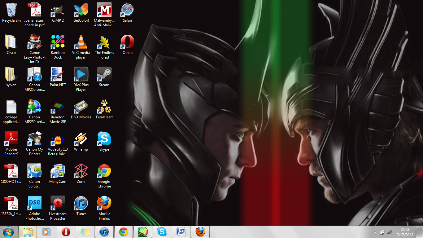 LokiThor desktop background by Tapix Jaywing 1366x768