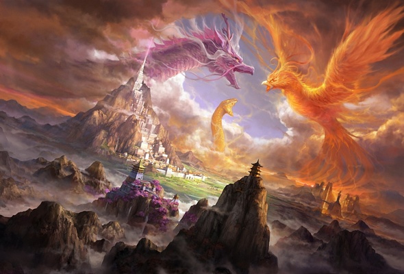 Dragon Castle Phoenix City Desktop Wallpaper 3d Goodwp