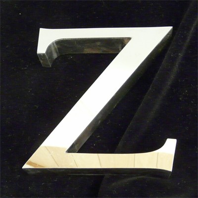 Extra Cool Vintage Chrome Sign Letter Z Shiny And Terrific