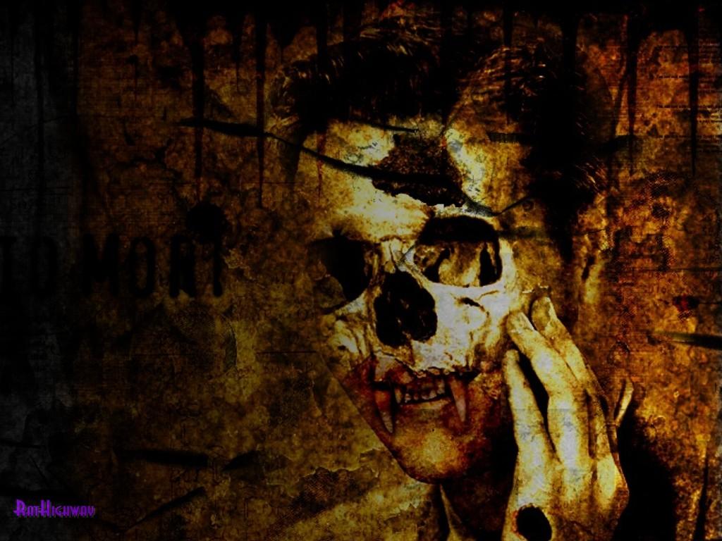 Skull Of Gothic Vampire Wallpaper
