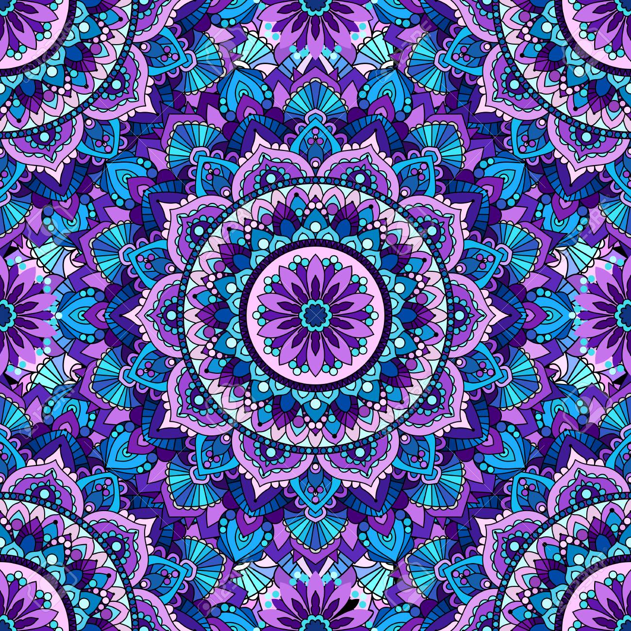 Seamless Pattern Of Mandala PurpleSeamless Pattern Of Mandala