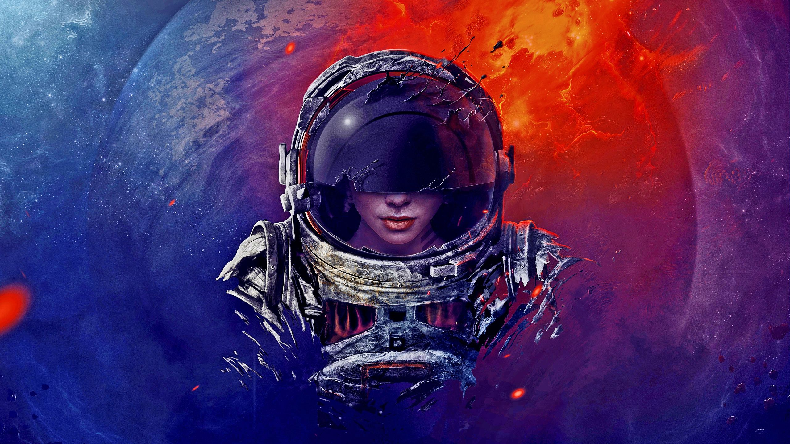 Girl Astronaut Wallpaper Top Background