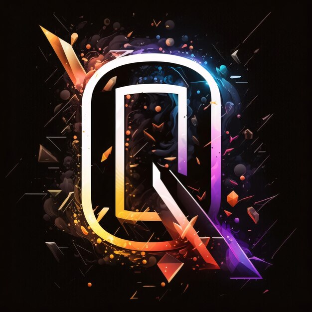 Vector Illustration Letter Q Futuristic Style Dark Background Eps Wallpaper