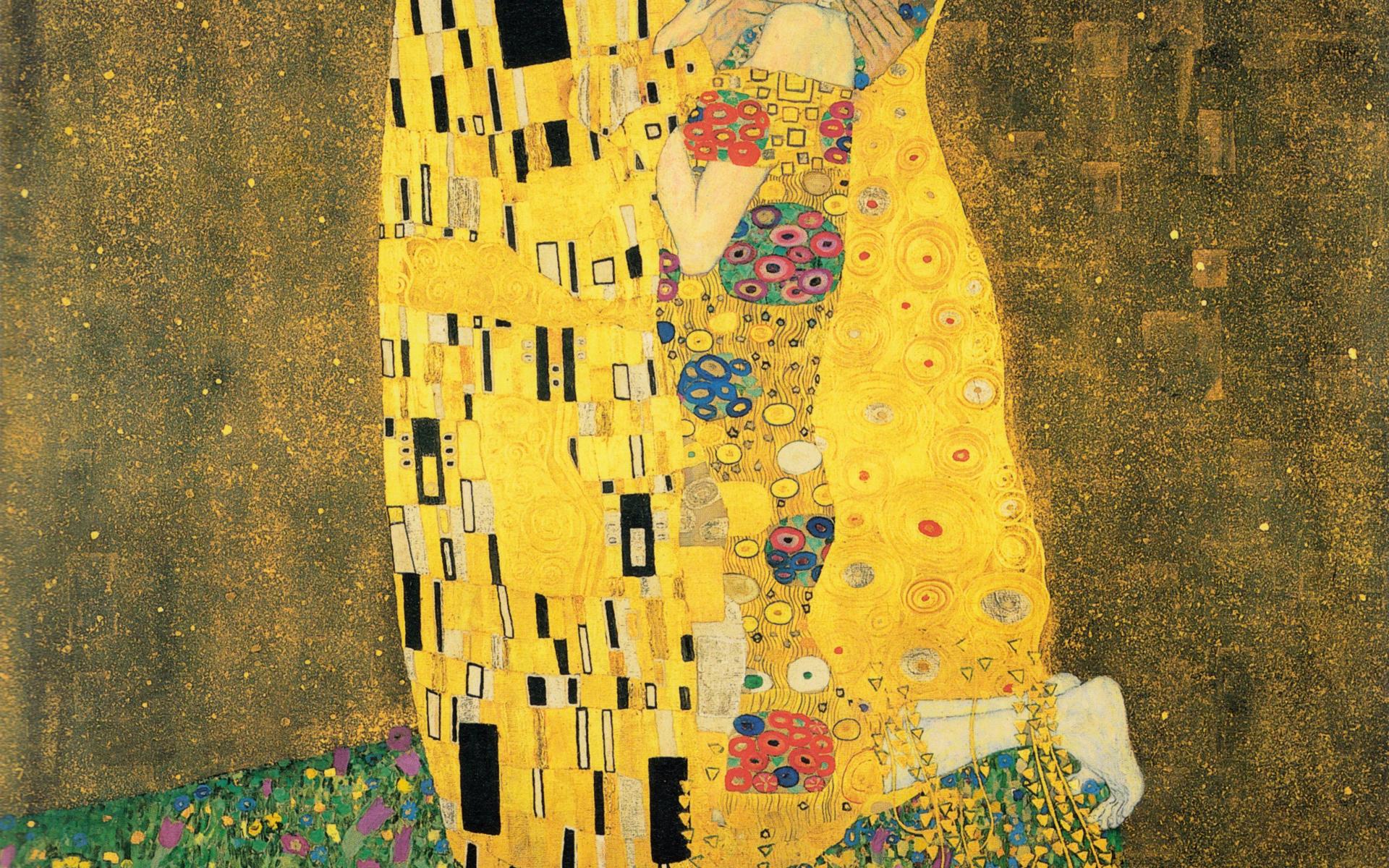 Gustav Klimt The Kiss Wallpaper HD