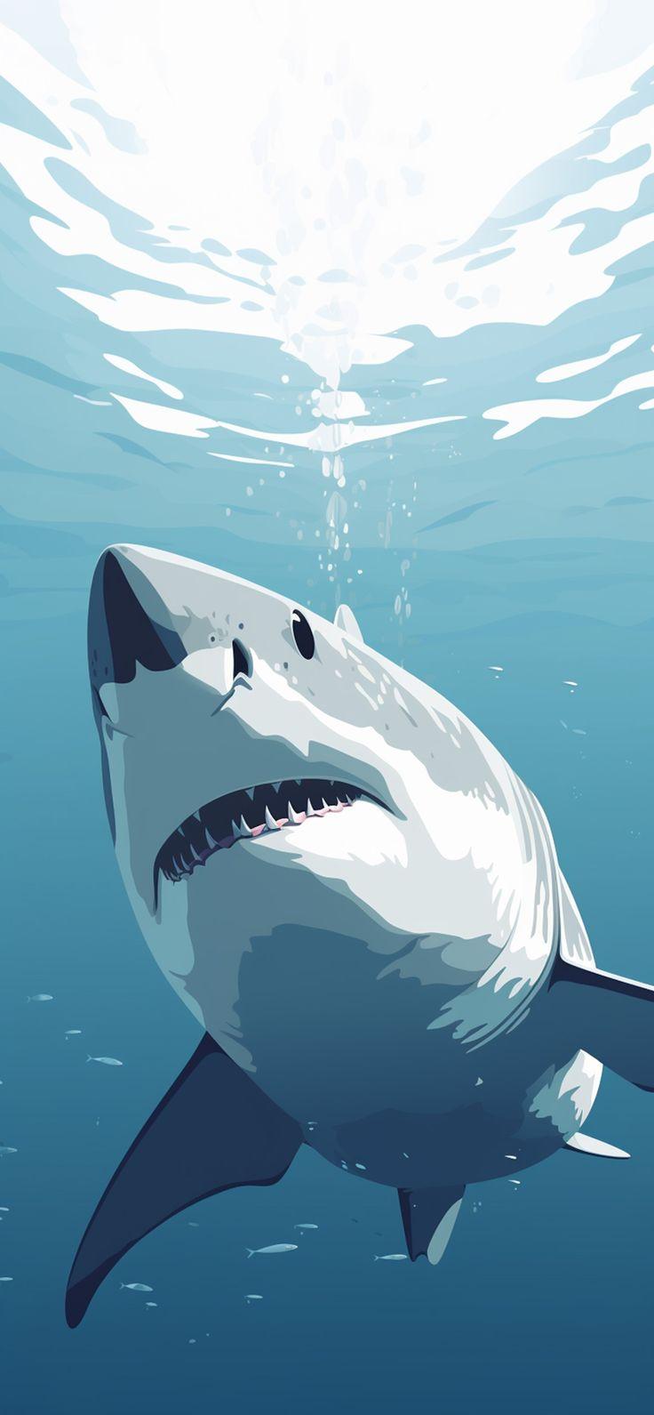 White Shark Blue Wallpaper Cool For iPhone In