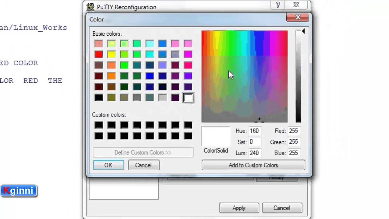 Putty Background Color Change