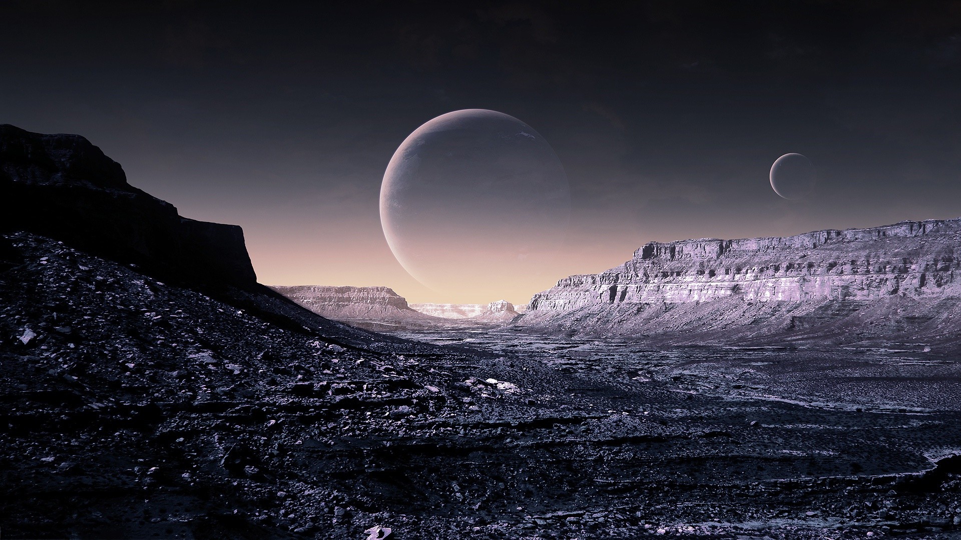  planets surface spacescape science fiction wallpaper background