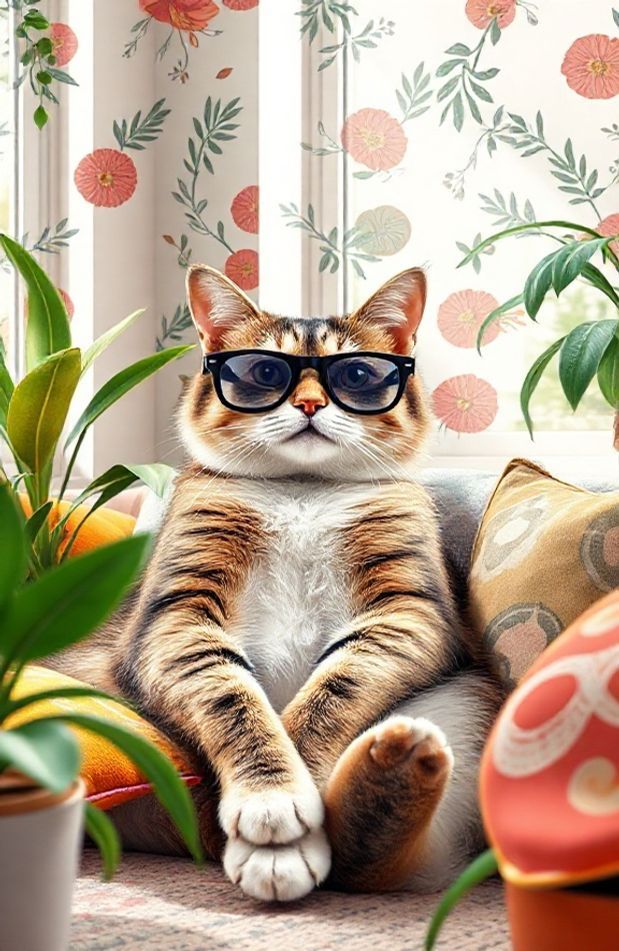 Cat With Glasses Wallpaper
