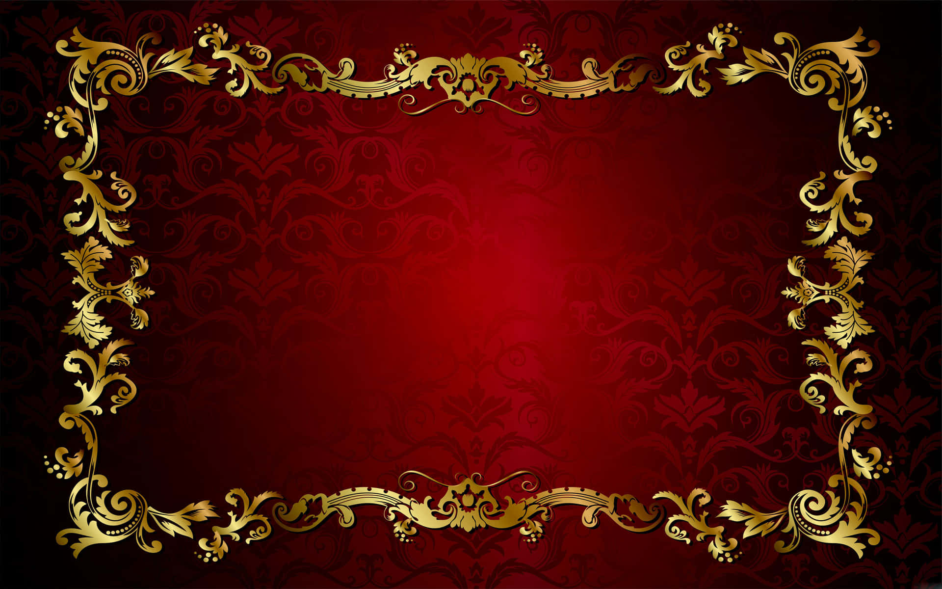 A Vibrant Red And Gold Picture Of Intricate Patterns Wallpaper