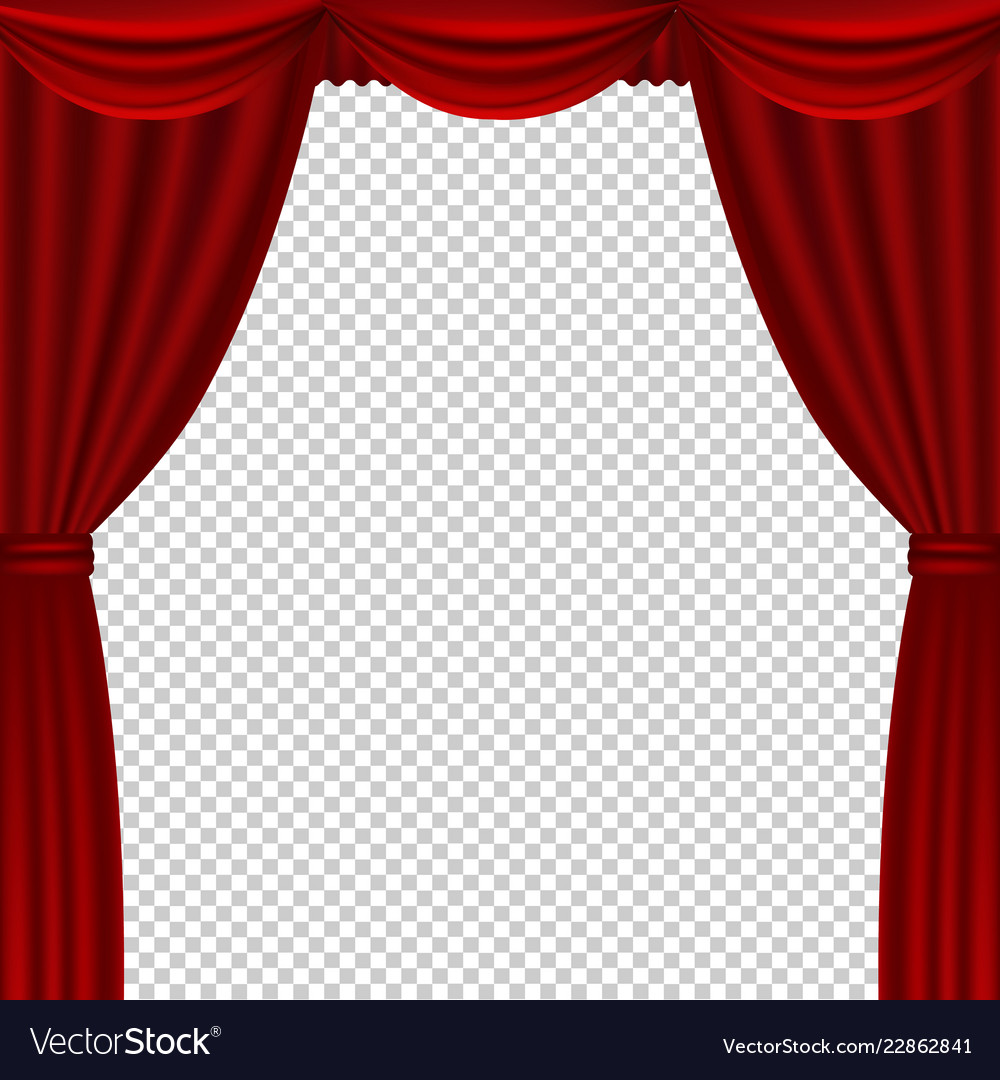 Red Theater Curtains Transparent Background Vector Image