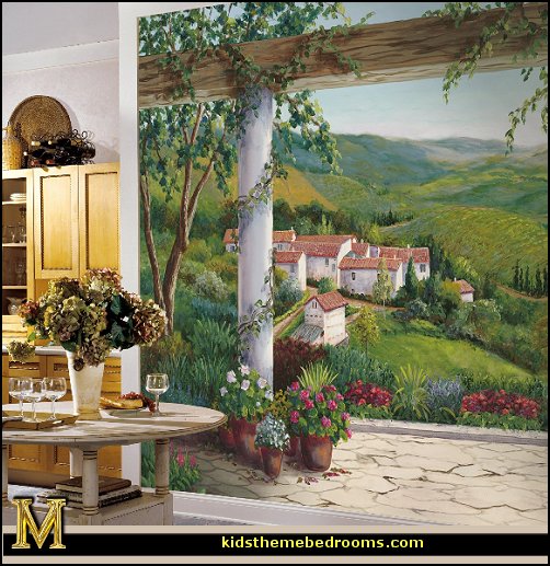 Italian Villa Wallpaper Mural Tuscany