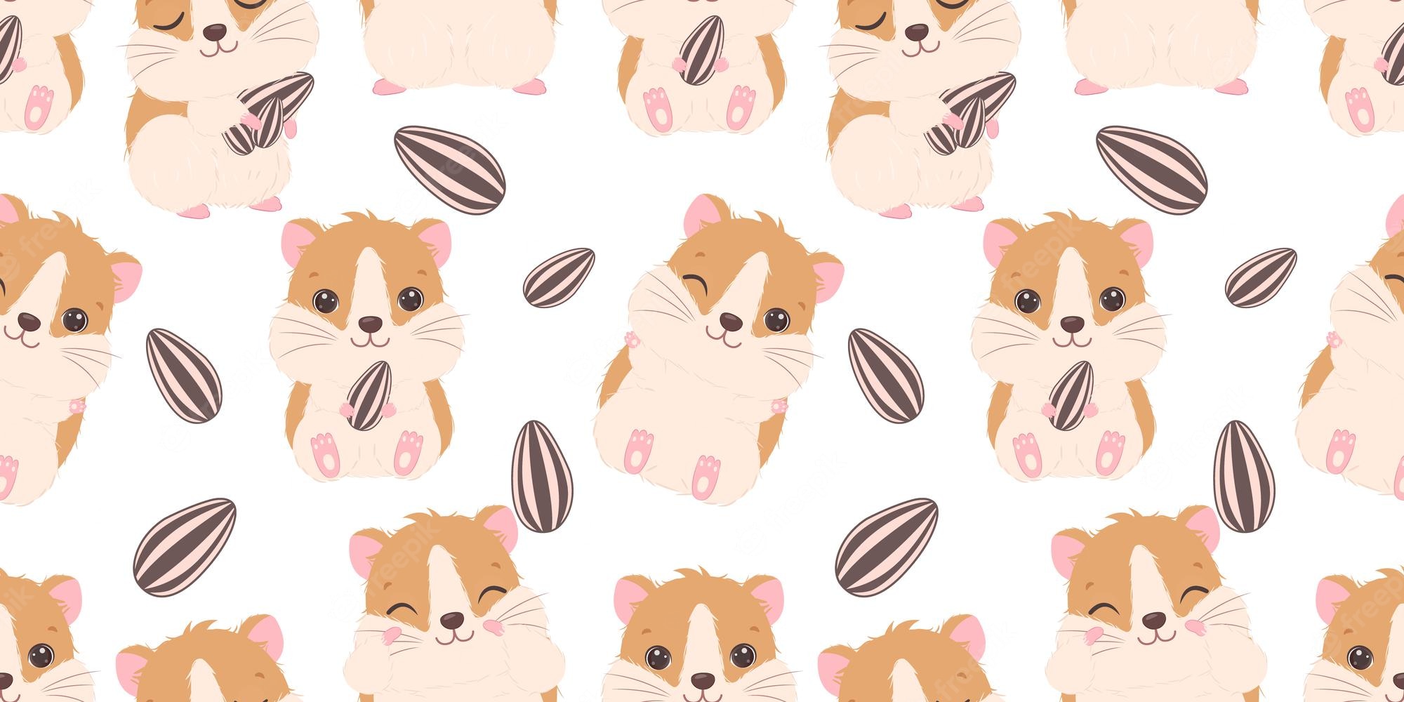 Premium Vector Adorable Little Hamster Seamless Pattern