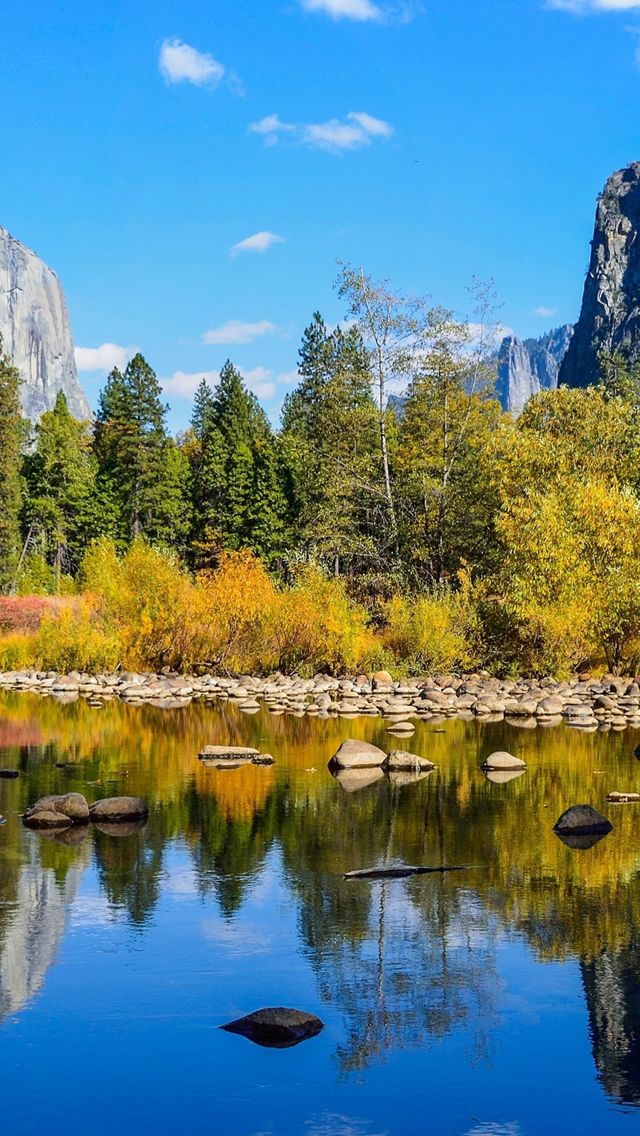 Top Yosemite National Park Lake Rocks Mountains iPhone Wallpaper