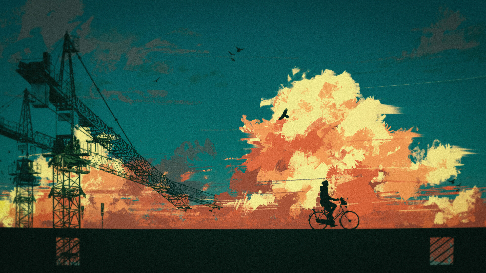 Riding Bicycle HD Wallpaper