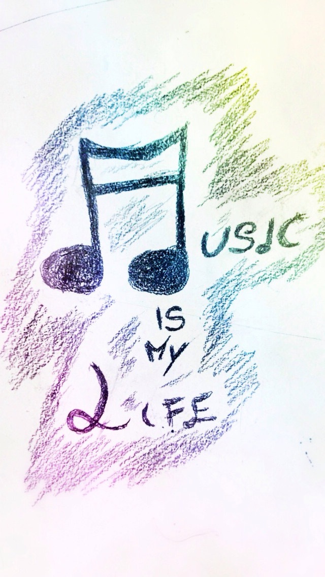 Hand Painted Music Is My Life Wallpaper iPhone