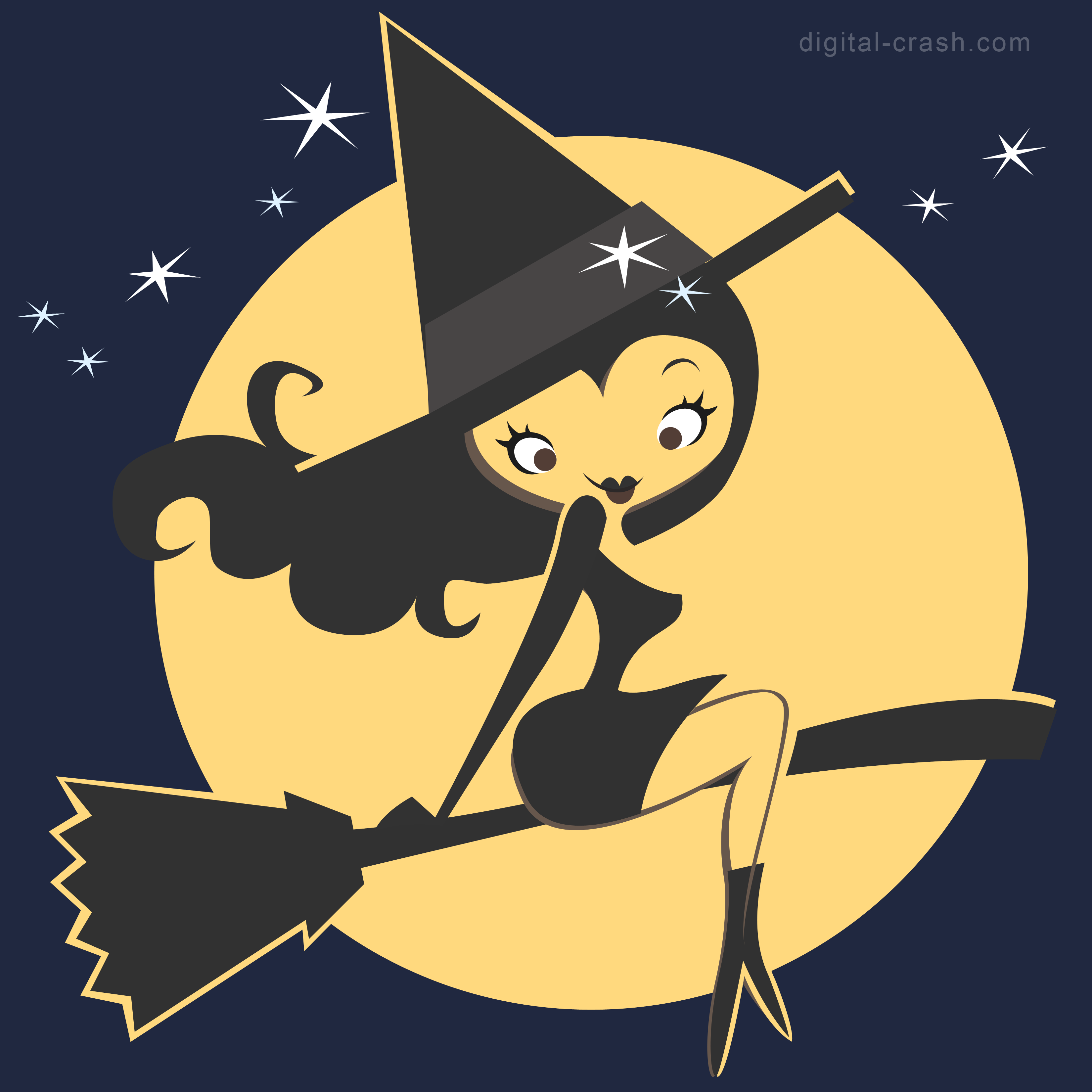 Cute Witch Design Digital Crashs Blog