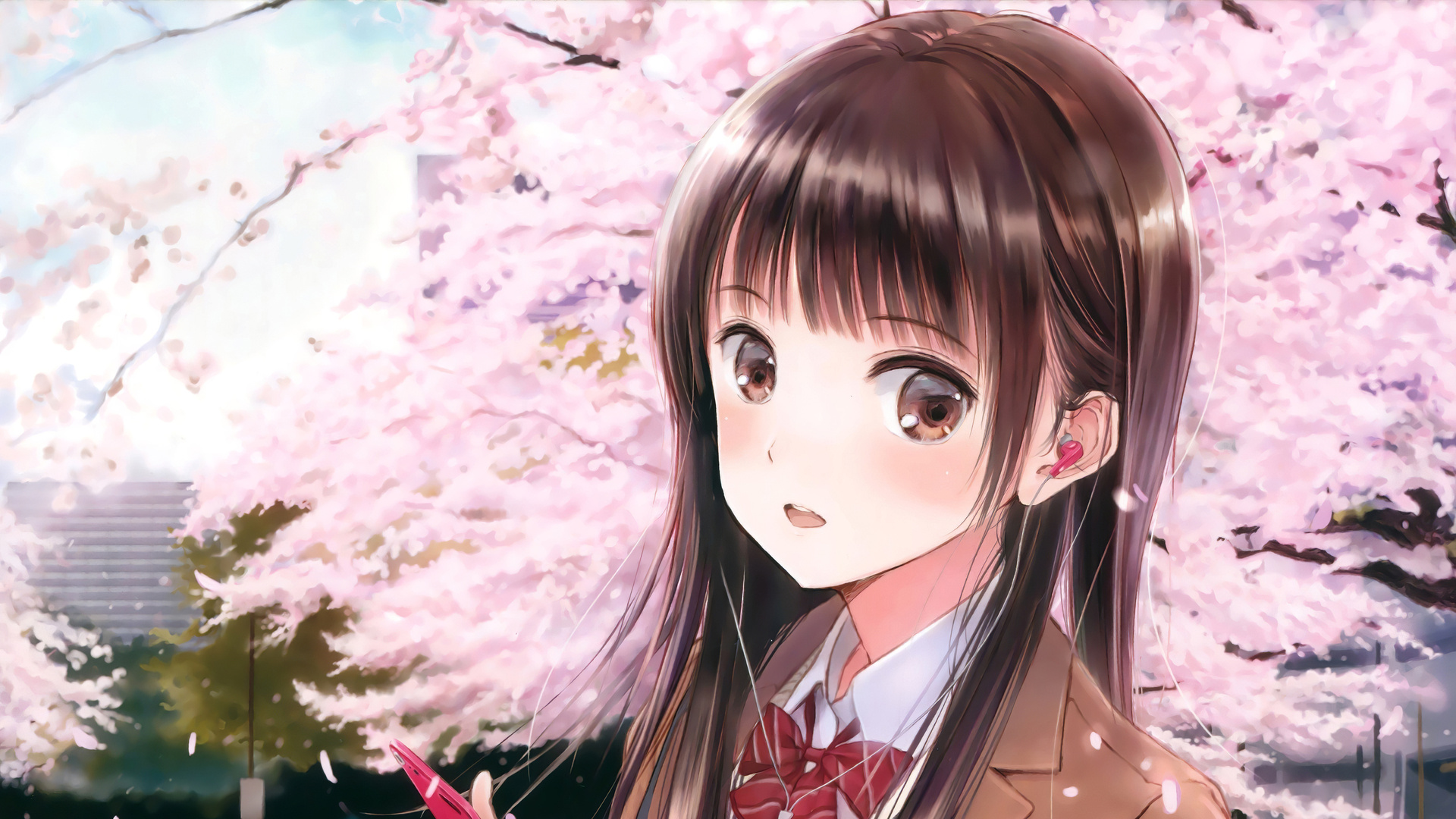 Anime Cute School Girl Laptop Full HD 1080p 4k Wallpaper