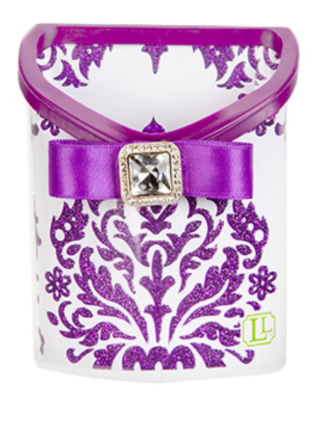 Purple Damask Print Glitter Locker Bin For