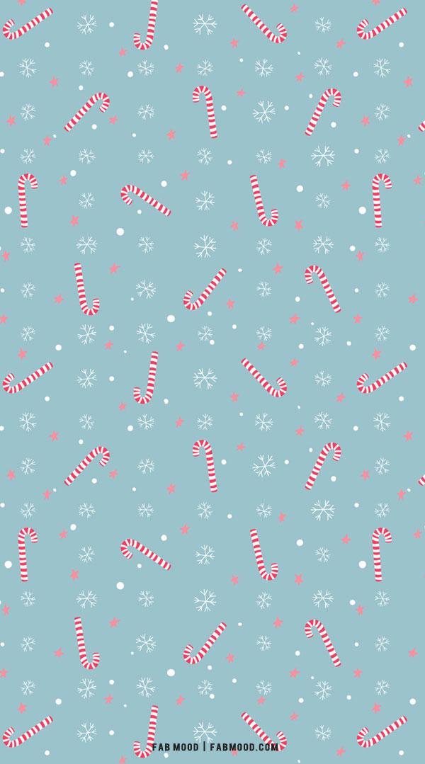 Christmas Aesthetic Wallpaper Candy Cane Snowflake