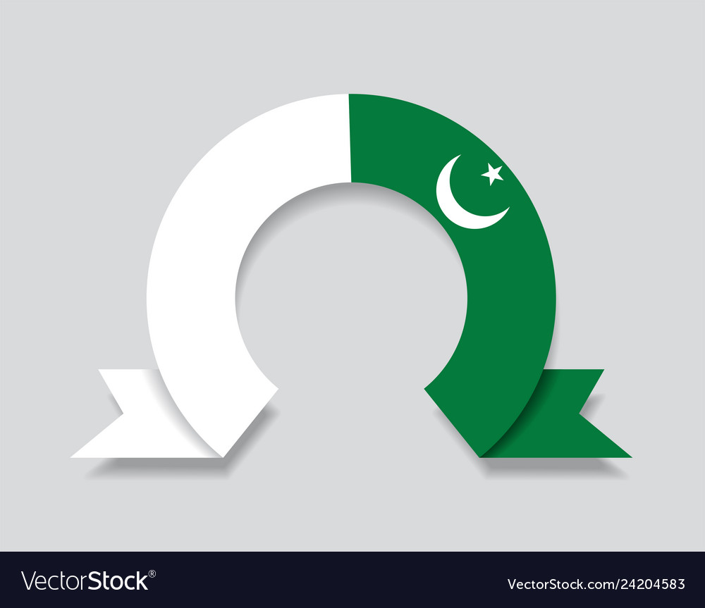 Pakistani Flag Rounded Abstract Background Vector Image