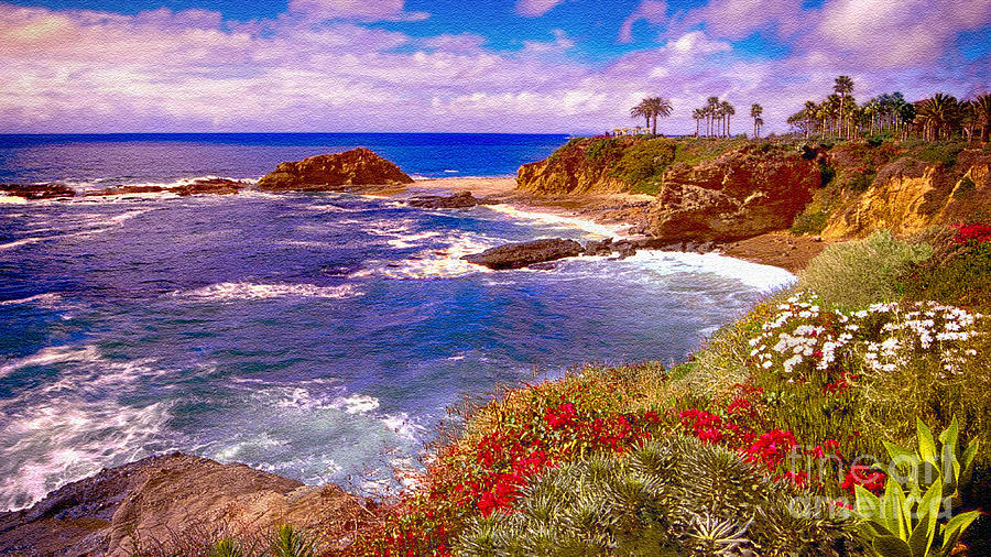 Sunset Painting   Sunset Laguna Beach California by Bob and Nadine 900x506