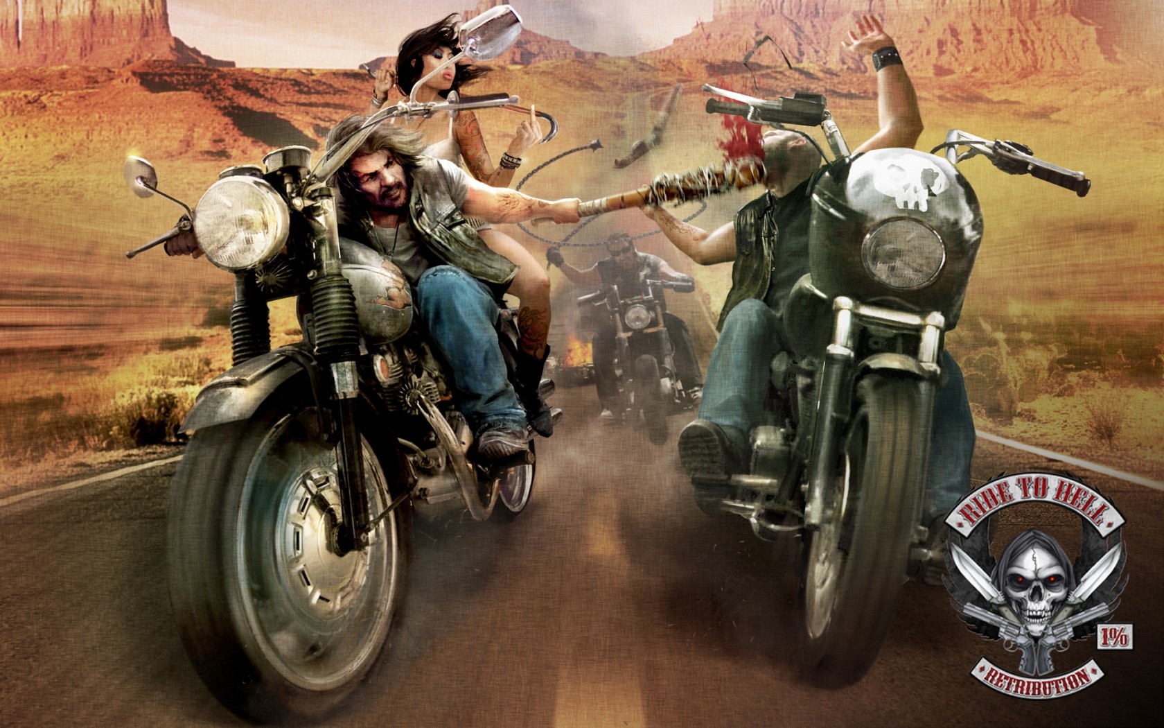 Trip Retribution Bike Motorcycle Ride To Hell Biker Gangster Wallpaper