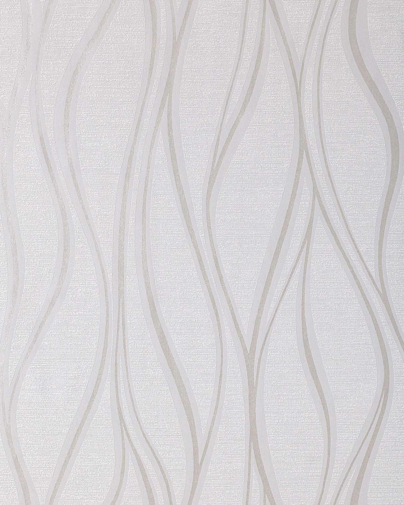 Stripe Vinyl Wallpaper Wall Edem Light Grey White Silver