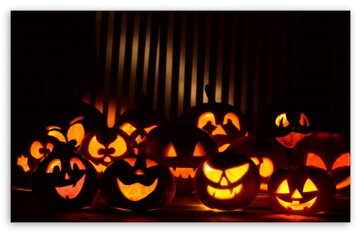 Halloween Pumpkins In The Dark HD Wallpaper For Standard