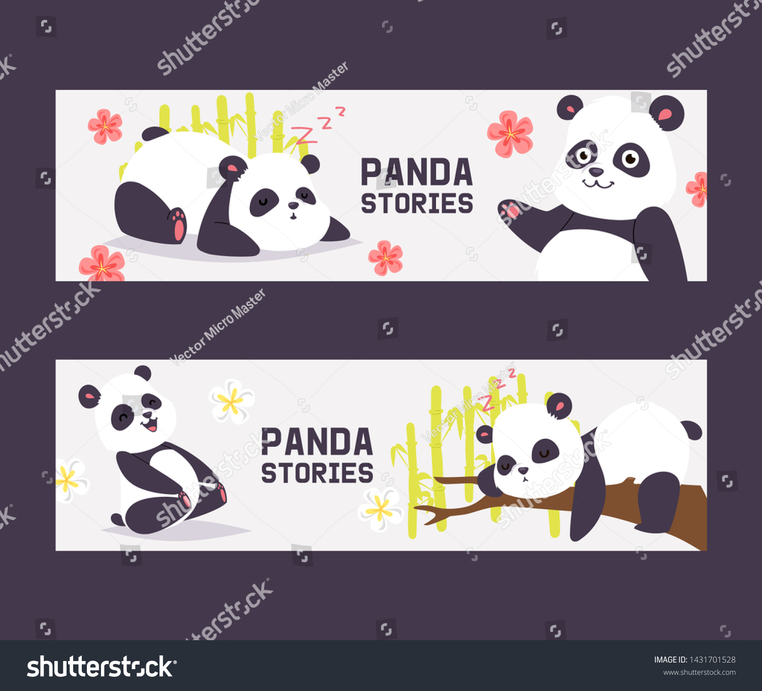 Panda Vector Bearcat Chinese Bear Bamboo Stock Royalty