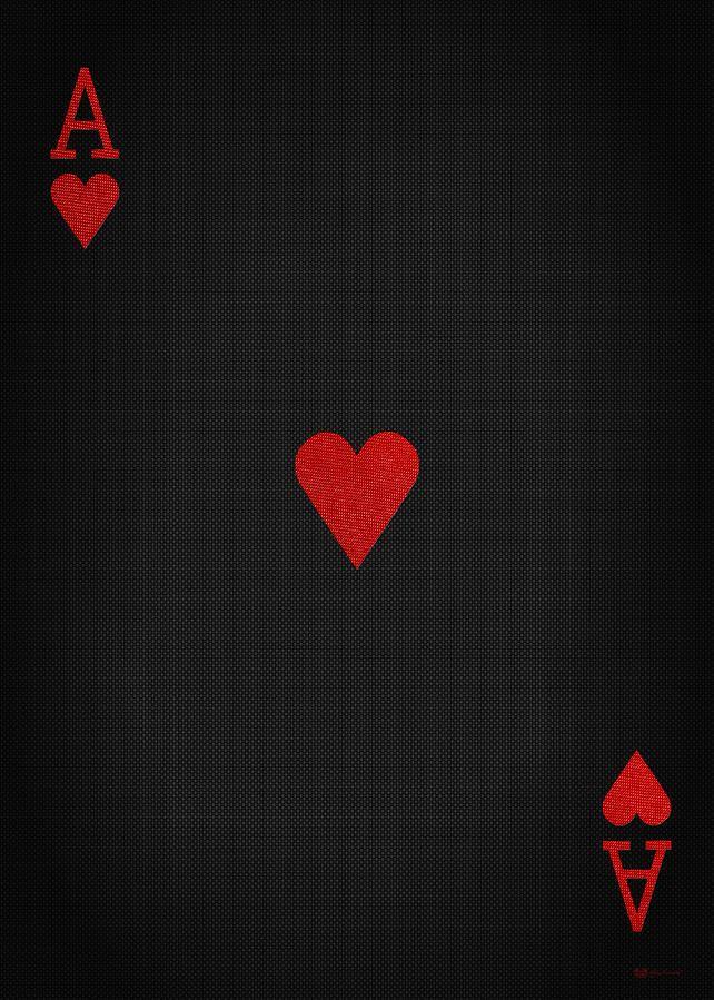 Ace Of Hearts In Red On Black S By Serge Averbukh And
