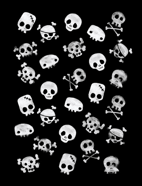 Cute Skull Wallpaper Art Print