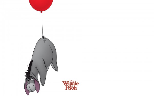 The Donkey Being Pulled Up By A Balloon From Winnie Pooh Wallpaper