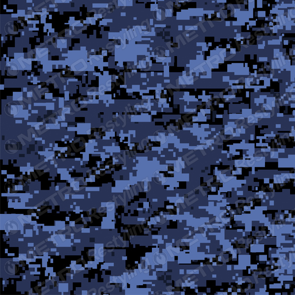 HD Digital Blue Mid Night Camouflage Vinyl 3M 1080 Controltac Adhesive