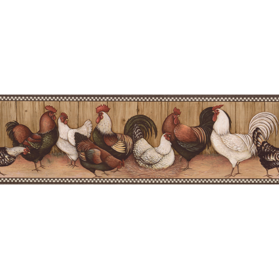 Black And Brown Rooster Prepasted Wallpaper Border At Lowes