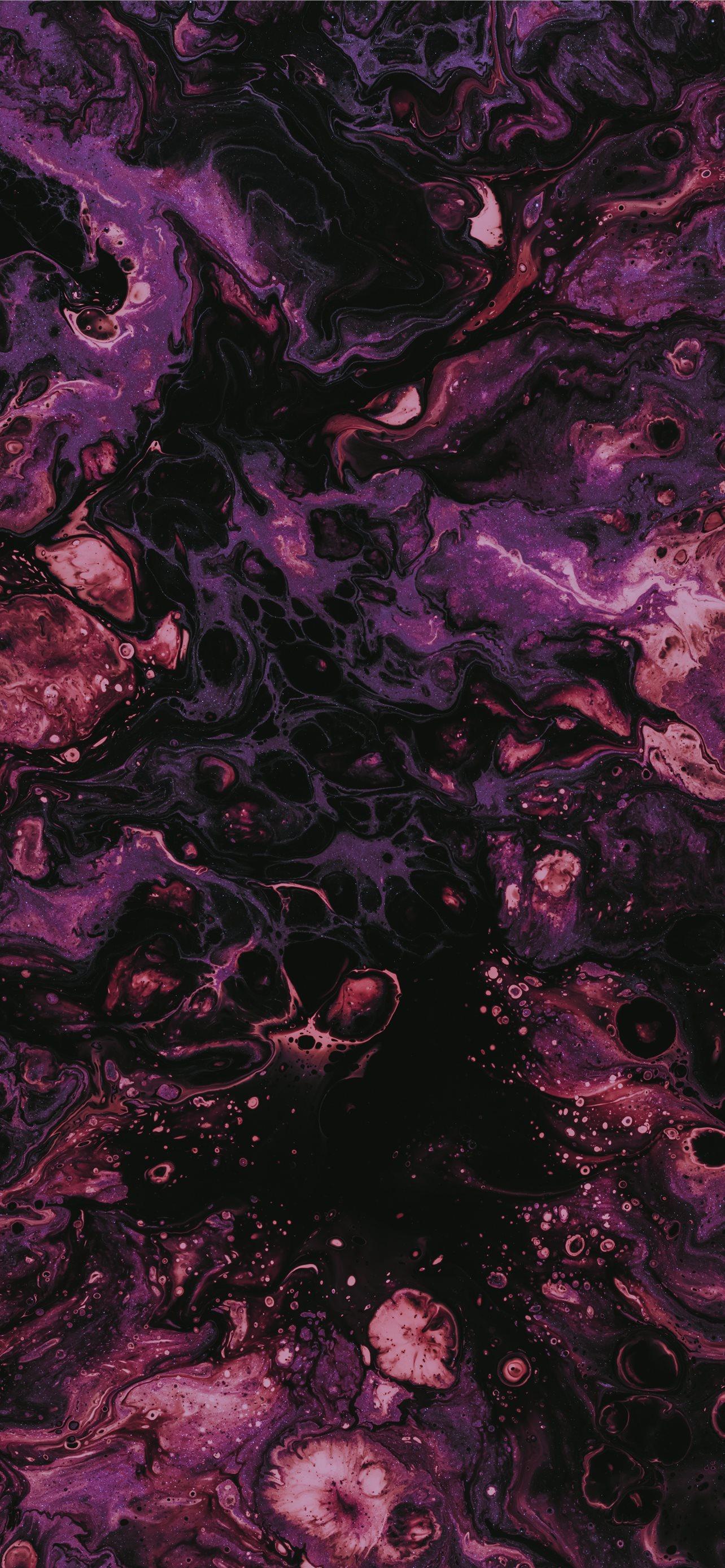 Purple And Black Abstract Painting iPhone Wallpaper