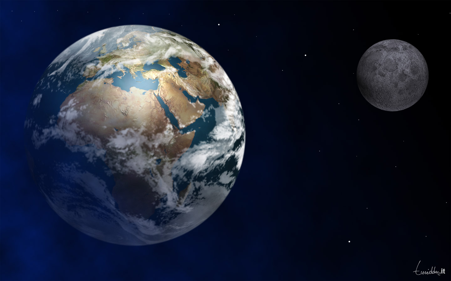 Earth And Moon Desktop Mobile Wallpaper Wallippo