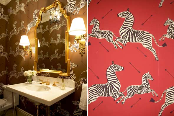 Scalamandre Zebra Wallpaper Bathroom Massucco Waner Miller Via Elle